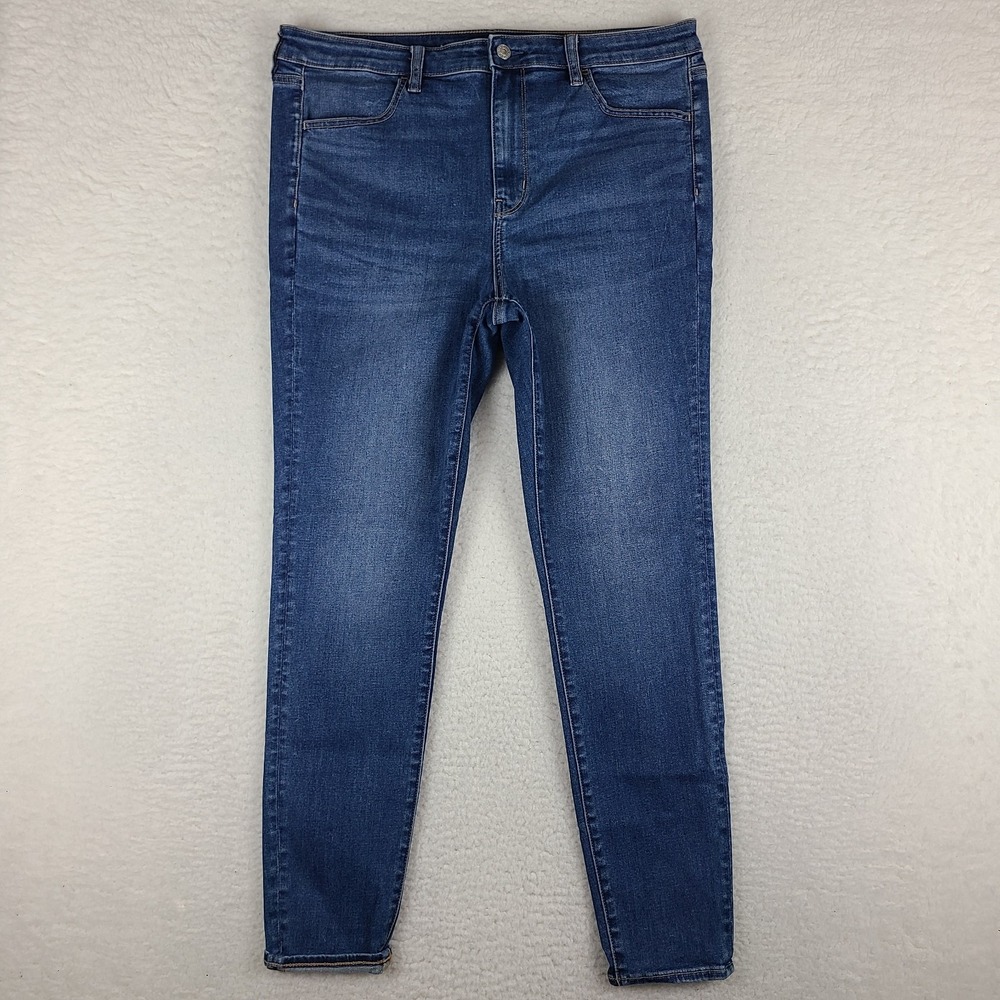 American Eagle Jeans Womens 18 Long 18L Blue Hi Rise Jegging Next Level‎ Stretch